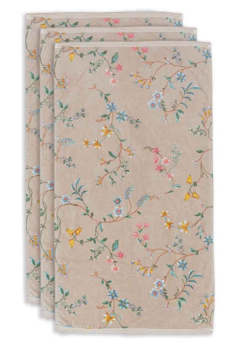 Badhanddoek Set/3 Les Fleurs 55X100 Cm