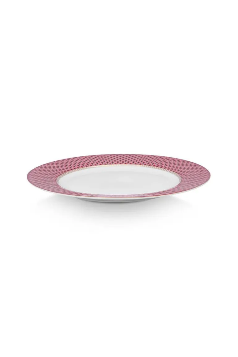 Flower Festival Dinerbord Rood/Donker 26.5 Cm
