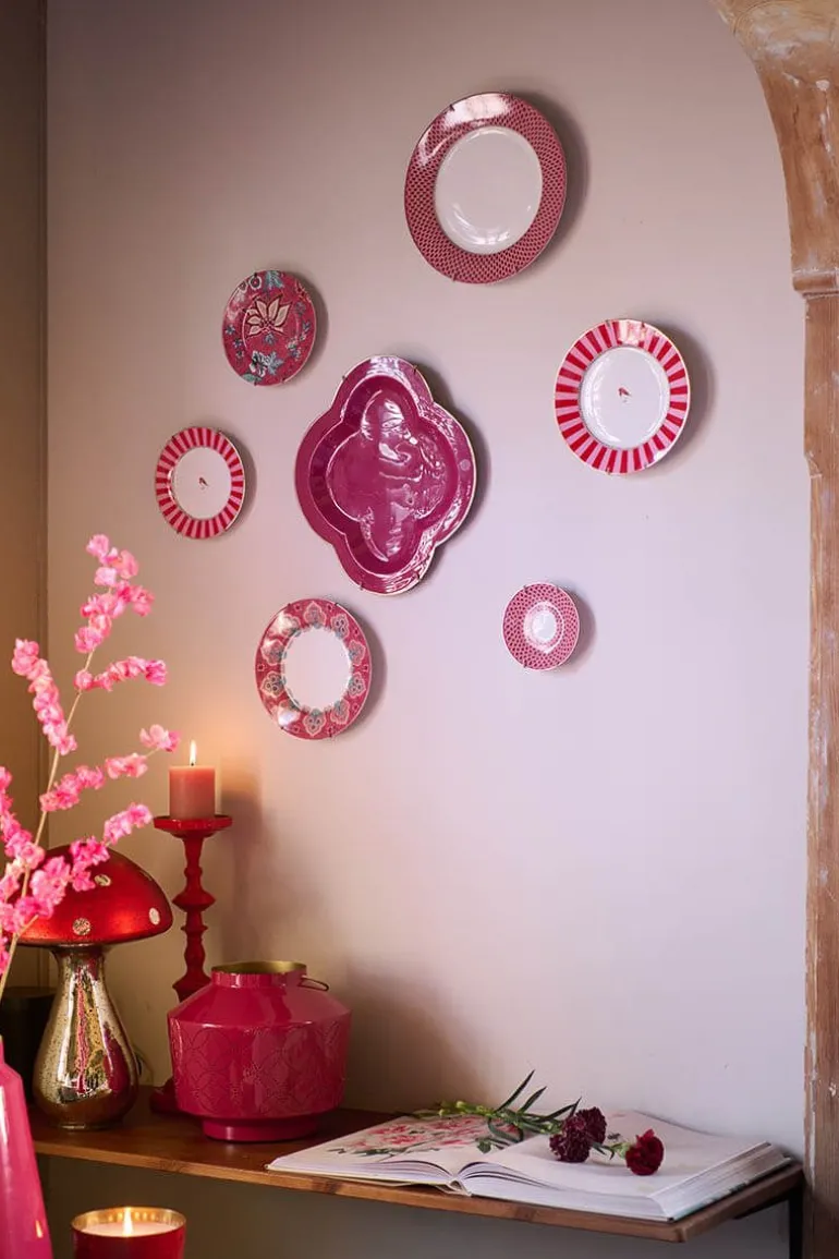 Flower Festival Dinerbord Rood/Donker 26.5 Cm