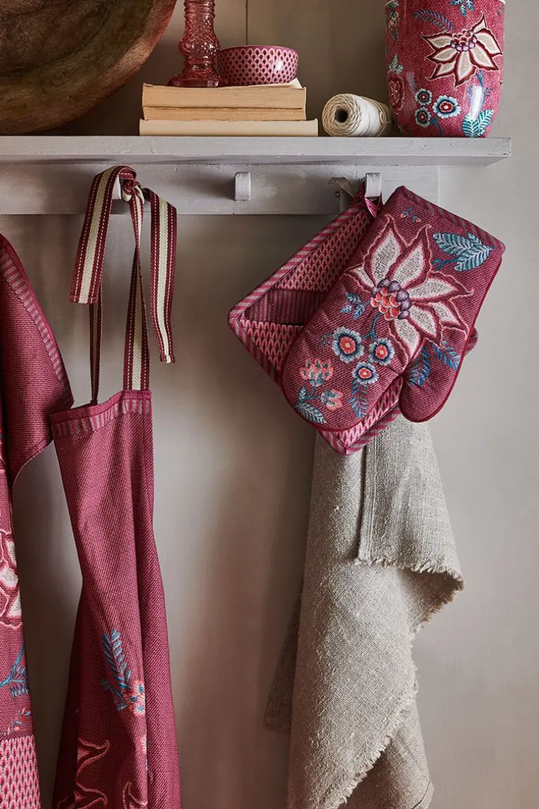 Flower Festival Oven Glove Dark Pink