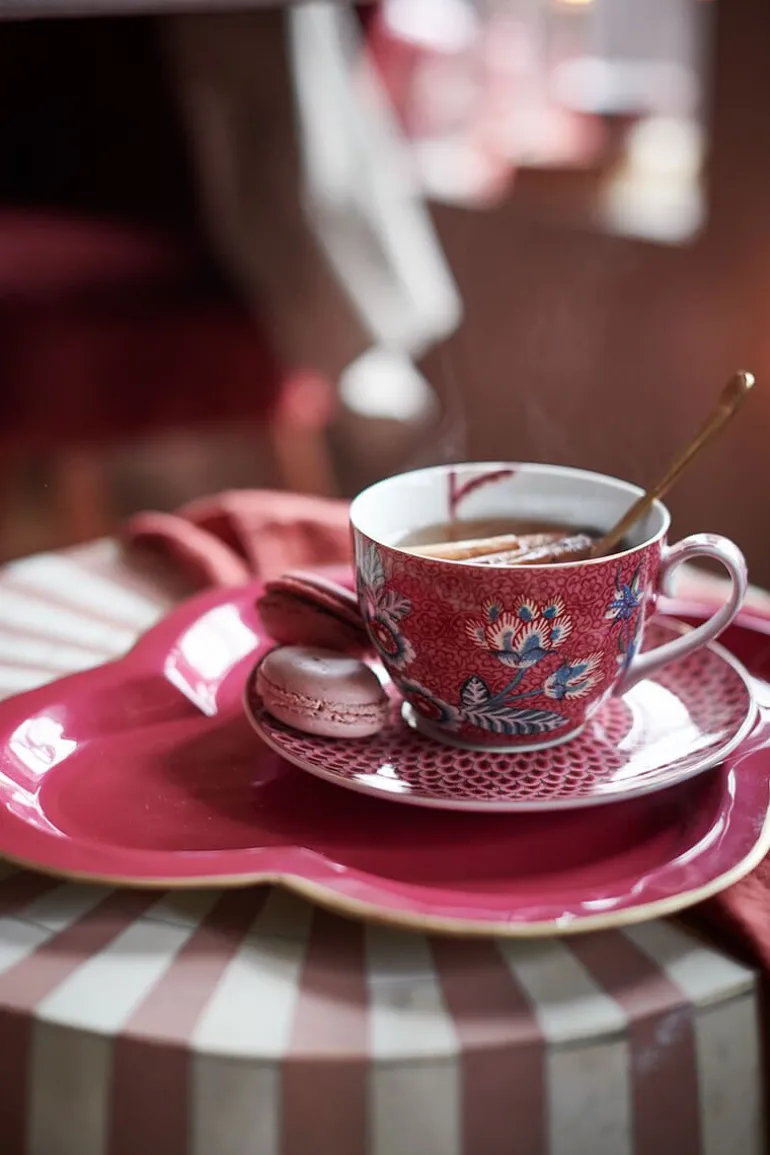 Flower Festival Set/2 Espresso Kop & Schotel Donker