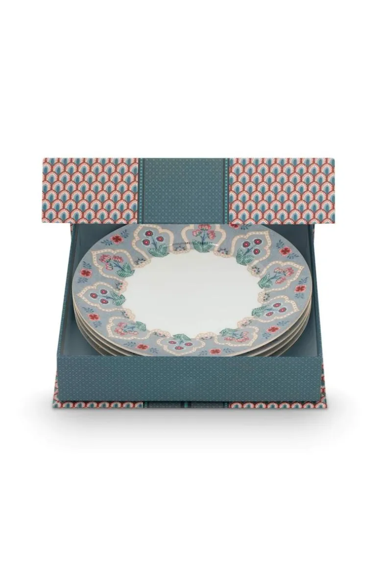 Flower Festival Set/4 Ontbijtborden Licht 21Cm