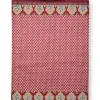 Flower Festival Tea Towel Red/Dark Pink