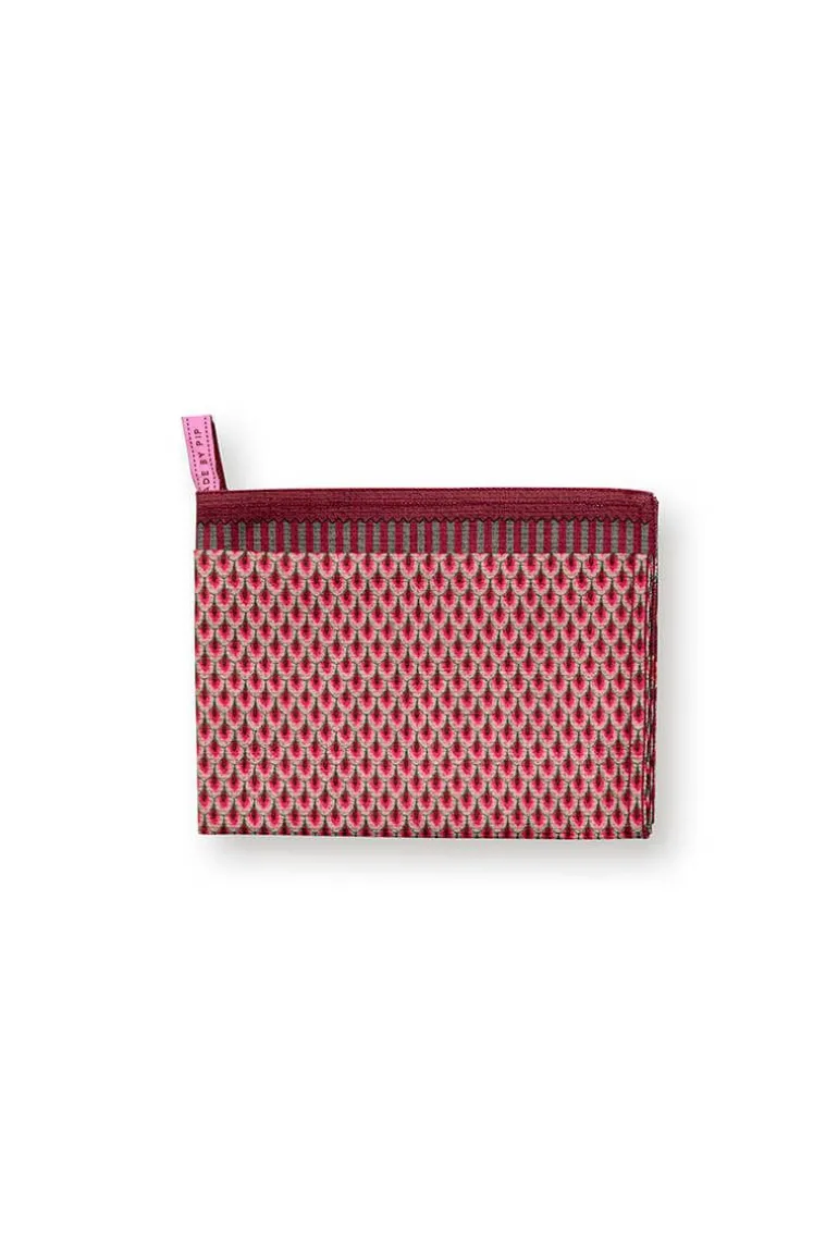 Flower Festival Tea Towel Red/Dark Pink
