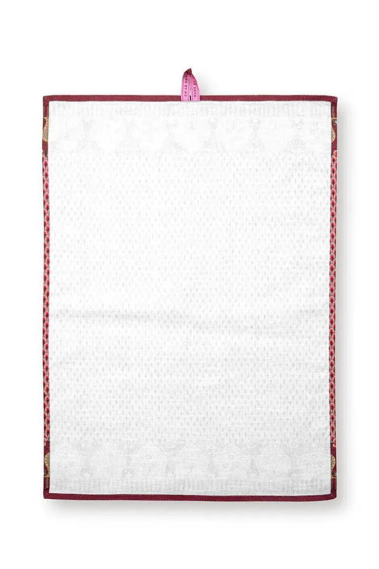Flower Festival Tea Towel Red/Dark Pink