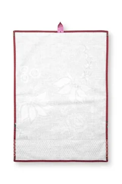 Flower Festival Tea Towel Dark Pink