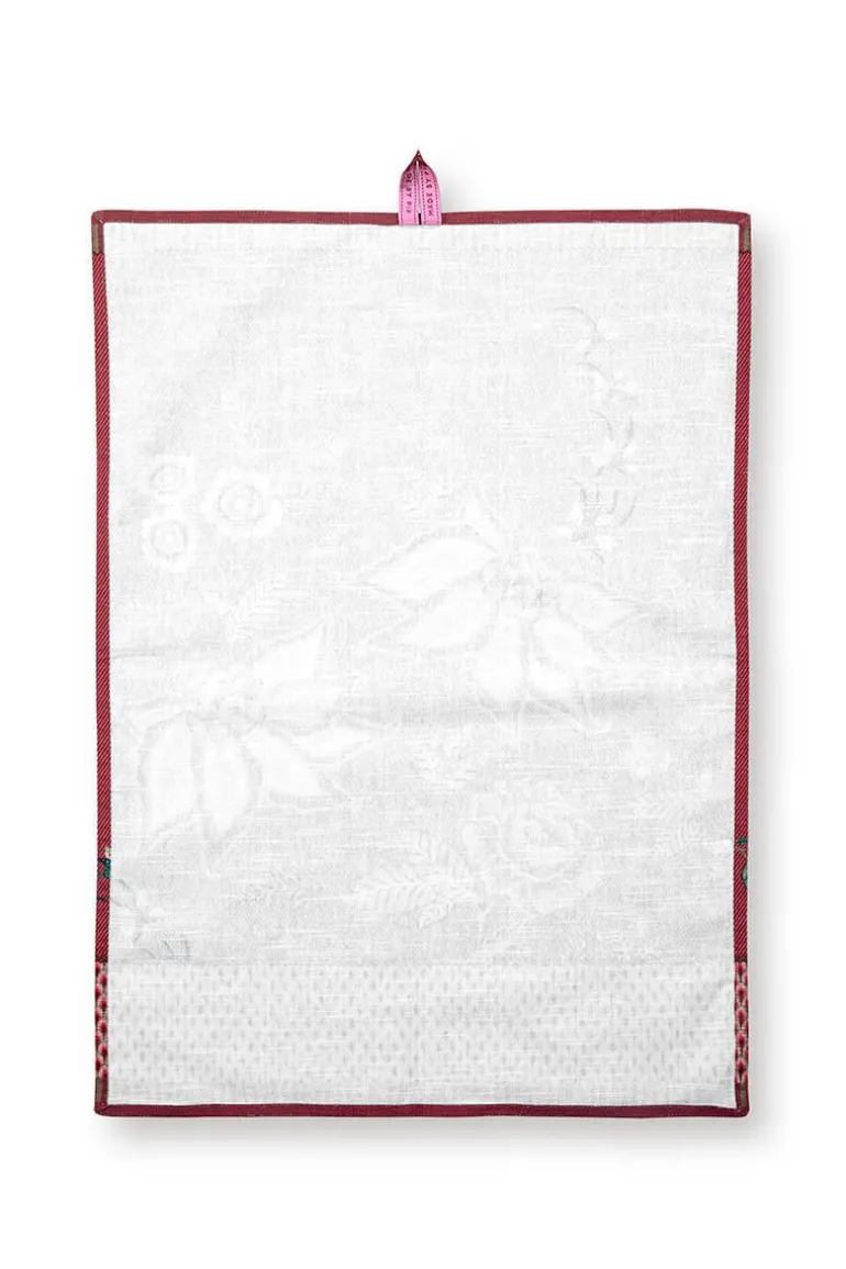 Flower Festival Tea Towel Dark Pink