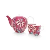 Flower Festival Thee Set/3 Groot Donker