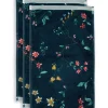 Gastendoek Set/3 Les Fleurs Donker 30X50 Cm