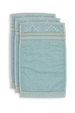 Gastendoek Set/3 Soft Zellige Blue 30X50 Cm