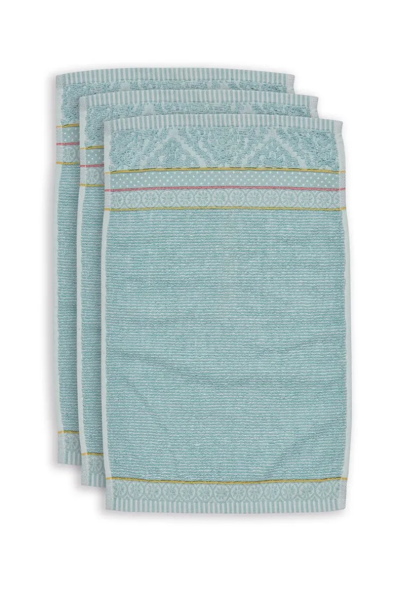 Gastendoek Set/3 Soft Zellige Blue 30X50 Cm
