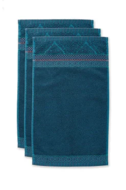 Gastendoek Set/3 Soft Zellige Donker 30X50 Cm