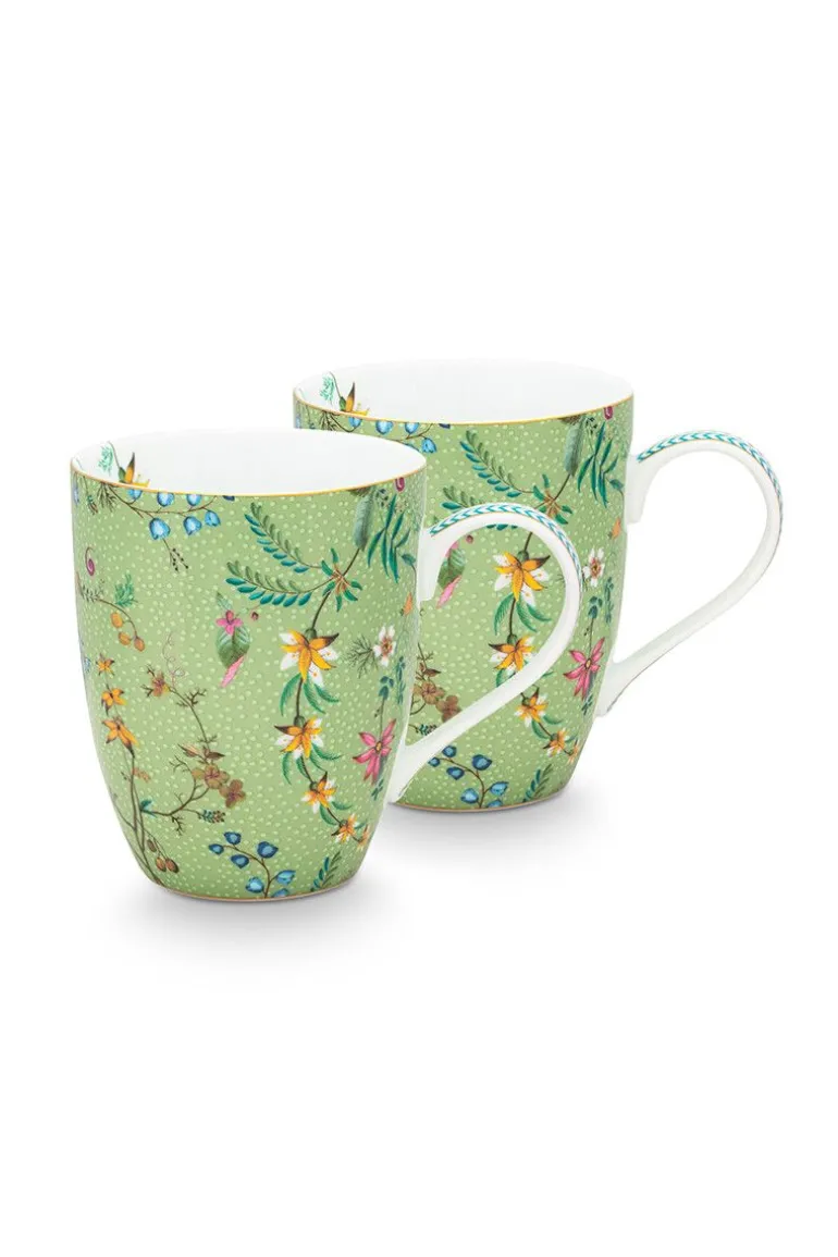 Jolie Set/2 Mokken Groot Bloemen