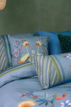 Kussensloop Flirting Birds Blauw