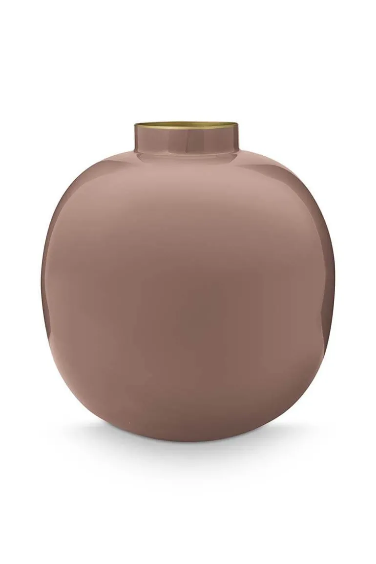 Metalen Vaas Bruin 23Cm