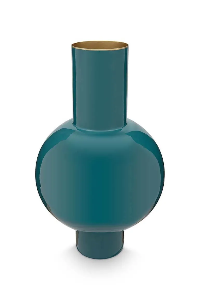 Metalen Vaas Donker 40 Cm