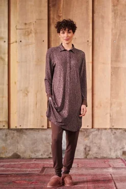 Nachthemd Lange Mouw Leafy Dots Terra