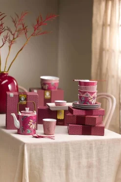 Oriental Flower Festival Set/4 Kommen Donker 12Cm