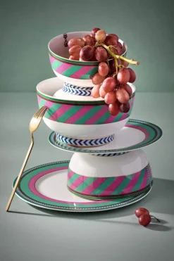 Pip Chique Stripes Kom Roze/Groen 15.5Cm