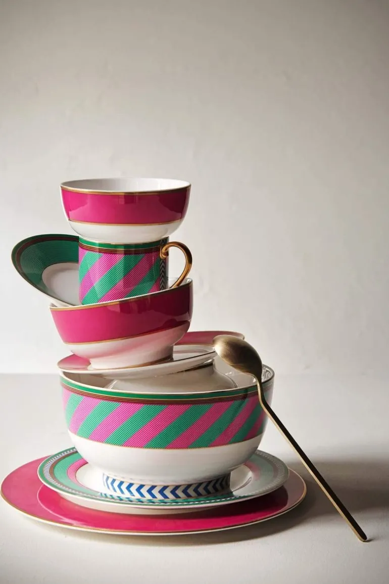 Pip Chique Stripes Kom Roze/Groen 20.5Cm