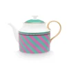 Pip Chique Stripes Theepot Groot Roze/Groen