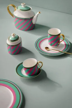 Pip Chique Stripes Theepot Groot Roze/Groen