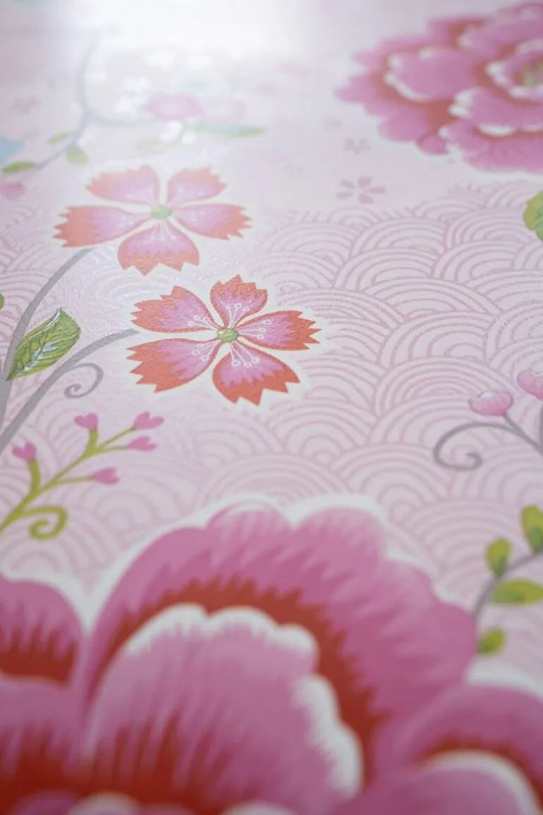 Pip Studio Birds In Paradise Vliesbehang Roze