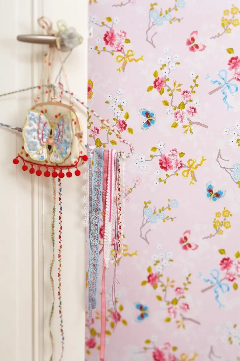 Pip Studio Chinese Rose Vliesbehang Licht Roze