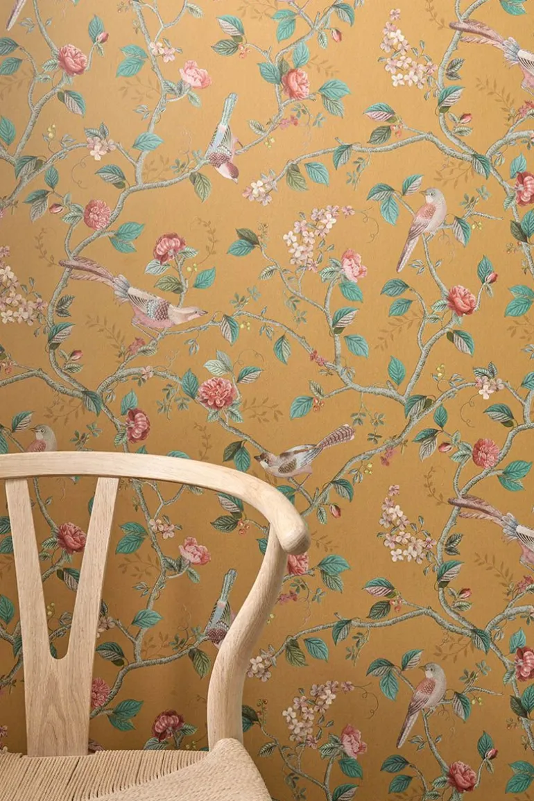Pip Studio Good Nightingale Vliesbehang Oker