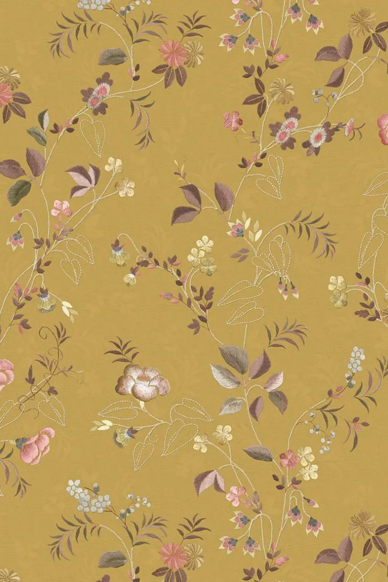 Pip Studio Tokyo Blossom Vliesbehang Mosterd