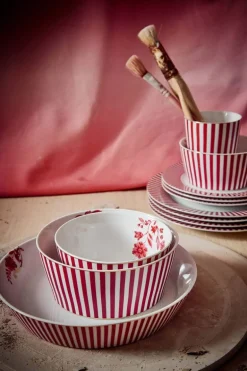 Royal Stripes Diep Bord Donkerroze 21.5Cm