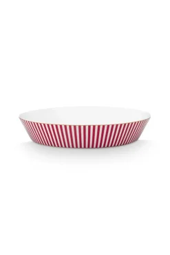 Royal Stripes Diep Bord Donkerroze 21.5Cm