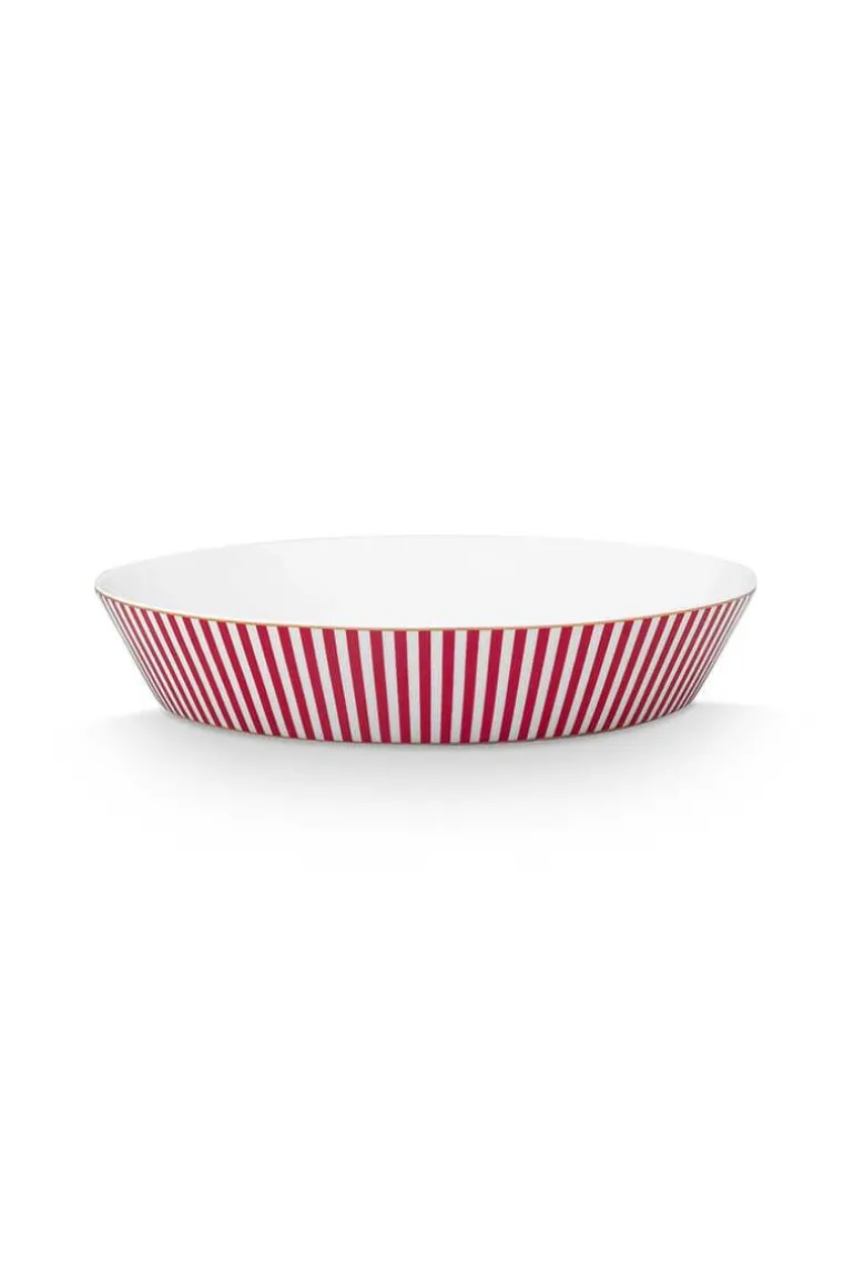 Royal Stripes Diep Bord Donkerroze 21.5Cm