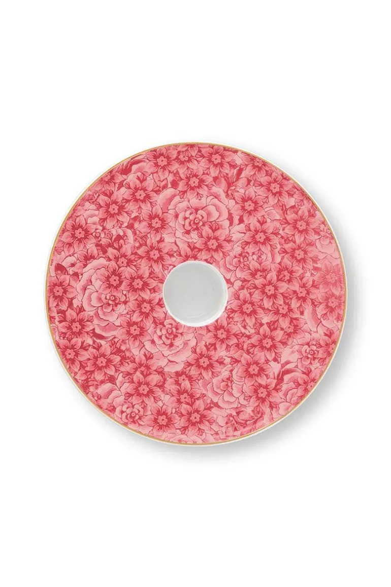 Royal Stripes Kaarshouder Bloemen Roze 14Cm