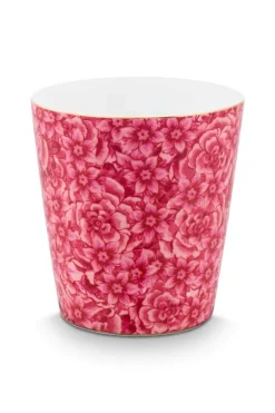 Royal Stripes Mok Bloemen & Theetip Donker