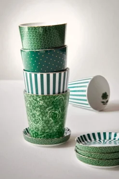 Royal Stripes Mok Tegels & Theetip Groen