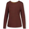 Top Lange Mouw Solid Terra Rood