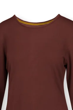 Top Lange Mouw Solid Terra Rood