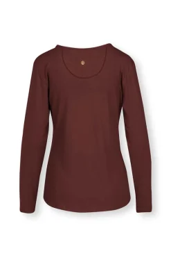 Top Lange Mouw Solid Terra Rood