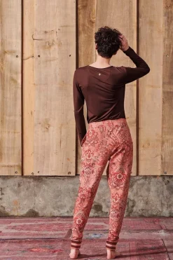 Top Lange Mouw Solid Terra Rood