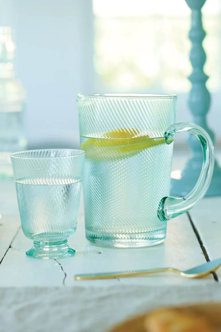 Water Glas Gedraaid Blauw