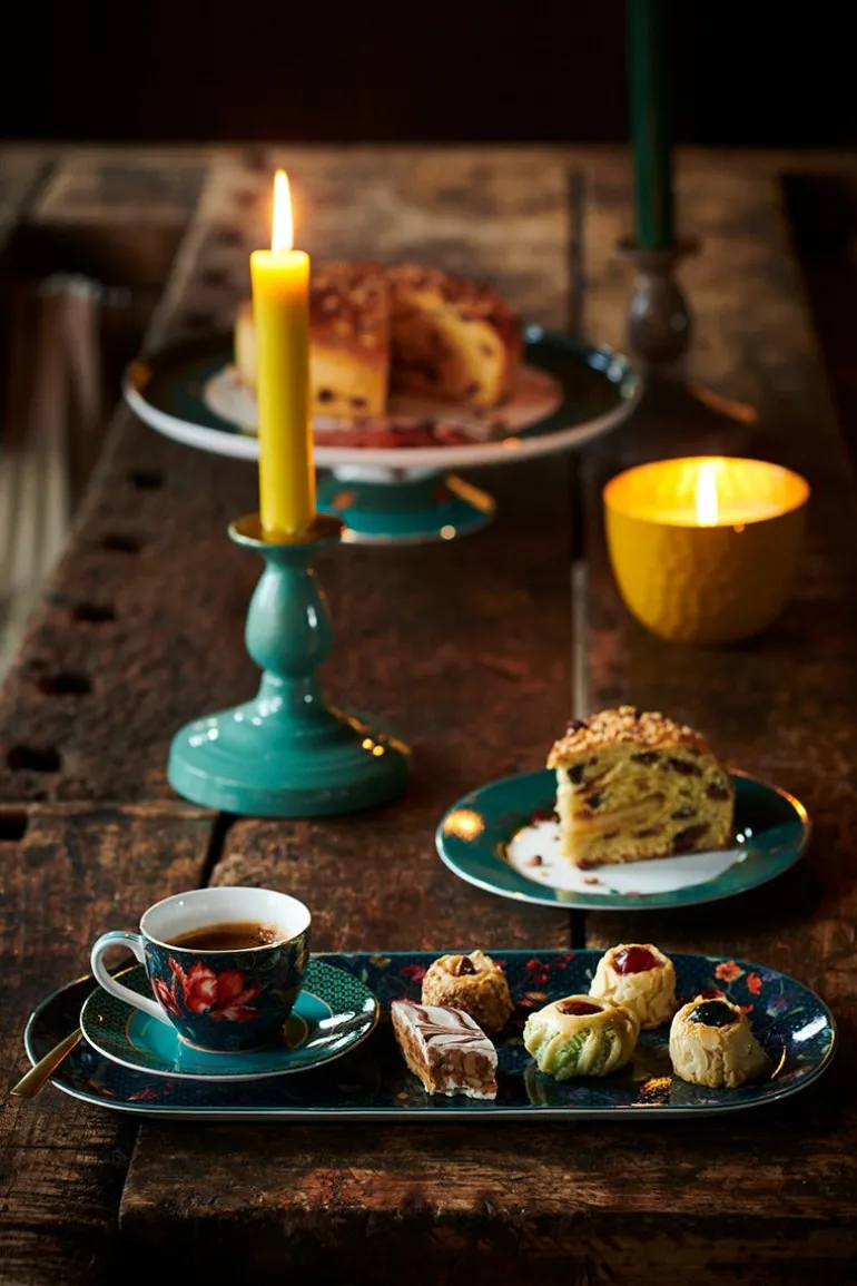 Winter Wonderland Espresso Kop & Schotel Donkerblauw
