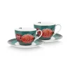 Winter Wonderland Set/2 Cappuccino Kop & Schotel Groen