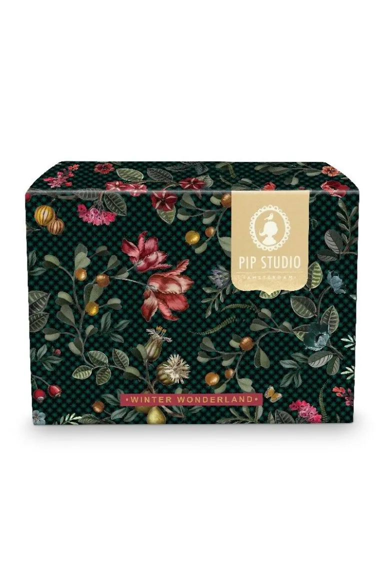 Winter Wonderland Set/2 Espresso Kop & Schotel Donkerblauw